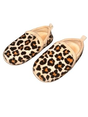 Barerun Toddler Indoor/Outdoor Slippers Plush Leopard Print Size 8/9